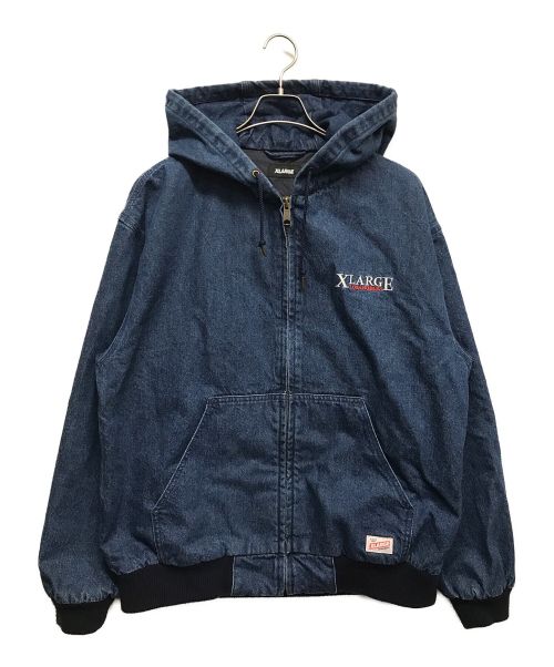 X-LARGE（エクストララージ）X-LARGE (エクストララージ) HOODED DENIM WORK JACKET ブルー サイズ:XLの古着・服飾アイテム