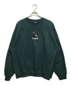 X-LARGEエクストララージ）の古着「SQUARE OG CREWNECK SWEATSHIRT」｜グリーン