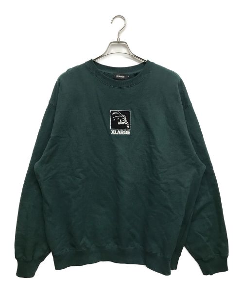 X-LARGE（エクストララージ）X-LARGE (エクストララージ) SQUARE OG CREWNECK SWEATSHIRT グリーン サイズ:XLの古着・服飾アイテム