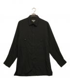 Yohji Yamamoto pour hommeヨウジヤマモト プールオム）の古着「TAB POCKET SHIRTS」｜ブラック