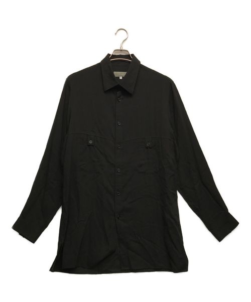 Yohji Yamamoto pour homme（ヨウジヤマモト プールオム）Yohji Yamamoto pour homme (ヨウジヤマモト プールオム) TAB POCKET SHIRTS ブラック サイズ:3の古着・服飾アイテム