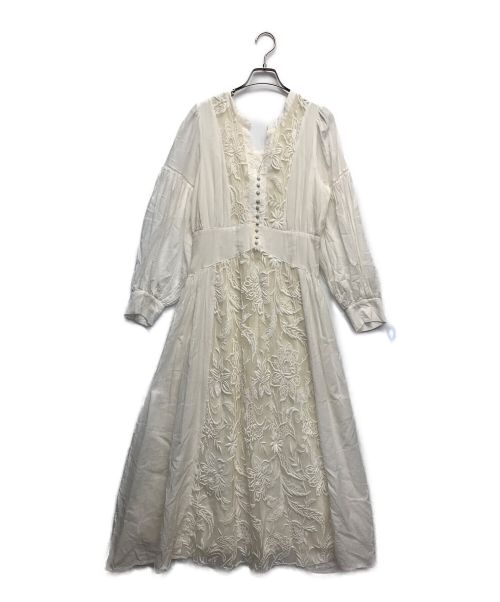 Ameri（アメリ）AMERI (アメリ) SHIRRING PLEATS DRESS ホワイト サイズ:Mの古着・服飾アイテム