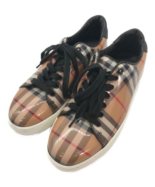 BURBERRY LONDON（バーバリーロンドン）BURBERRY LONDON (バーバリー ロンドン) ノバチェックエナメルスニーカー ベージュ サイズ:36の古着・服飾アイテム