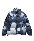 THE NORTH FACE×SUPREMEザ ノース フェイス×シュプリーム）の古着「ブリーチド デニム プリント ヌプシ ジャケット」｜ネイビー