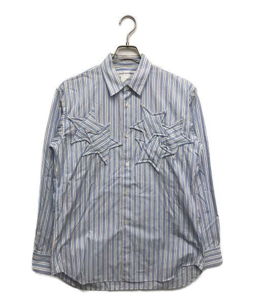 COMME des GARCONS SHIRT（コムデギャルソンシャツ）COMME des GARCONS SHIRT (コムデギャルソンシャツ) ビッグスターストライプシャツ ブルー サイズ:Sの古着・服飾アイテム