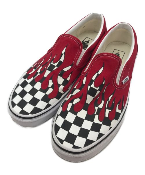 VANS（バンズ）VANS (バンズ) フレイムチェッカースリッポン レッド サイズ:US9.0/UK8.0/EUR42.0の古着・服飾アイテム