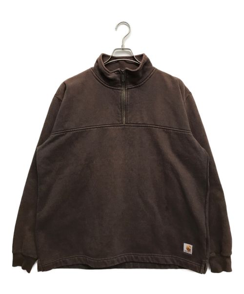 CarHartt（カーハート）CarHartt (カーハート) ハーフジップスウェット ブラウン サイズ:Lの古着・服飾アイテム