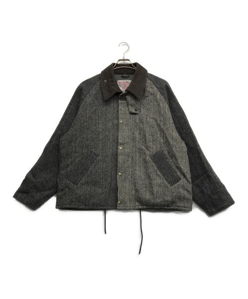 yoused（ユーズド）yoused (ユーズド) Harris Tweed (ハリスツイード) ツイードジップアップジャケット グレー サイズ:1の古着・服飾アイテム