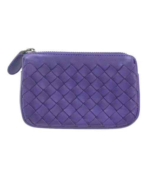 BOTTEGA VENETA（ボッテガベネタ）BOTTEGA VENETA (ボッテガベネタ) イントレチャートレザージップコインポーチ パープルの古着・服飾アイテム