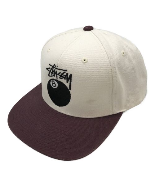 stussy（ステューシー）stussy (ステューシー) エイトボールキャップ ホワイトの古着・服飾アイテム