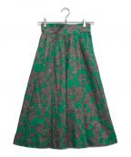 Yves Saint Laurentイヴサンローラン）の古着「総柄スカート」｜ベージュ×グリーン