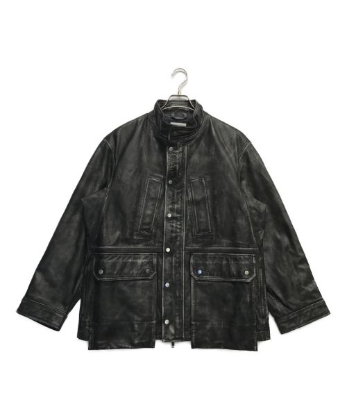 MAISON SPECIAL（メゾンスペシャル）MAISON SPECIAL (メゾンスペシャル) Hand Rub-Off Buffalo Leather Prime-Over Hunting Stand Blouson ブラック サイズ:1の古着・服飾アイテム