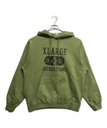 X-LARGE（エクストララージ）の古着「RECREATIONS PIGMENT DYED HOODED SWEATSHIRT」｜グリーン