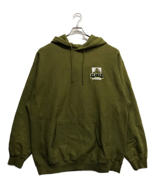 X-LARGE（エクストララージ）X-LARGE (エクストララージ) GRAFFITI PULLOVER HOODED SWEAT グリーン サイズ:XLの古着・服飾アイテム