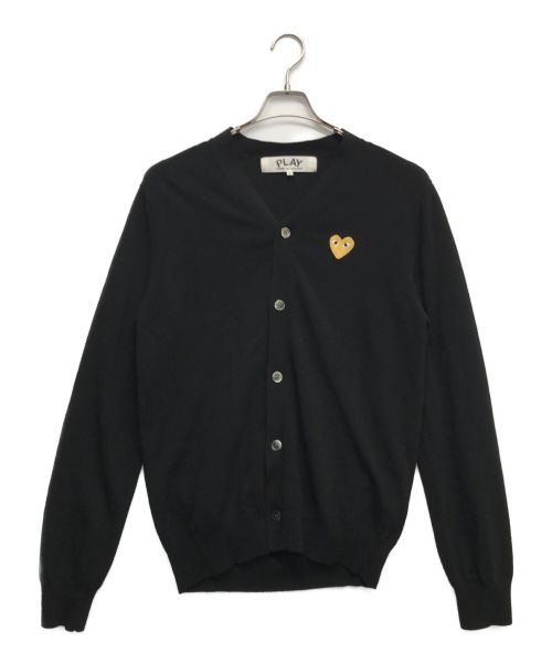 PLAY COMME des GARCONS（プレイ コムデギャルソン）PLAY COMME des GARCONS (プレイ コムデギャルソン) GOLD HEART MEN'S CARDIGAN ブラック サイズ:Lの古着・服飾アイテム