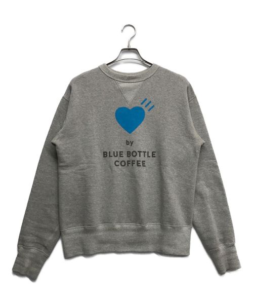 HUMAN MADE（ヒューマンメイド）HUMAN MADE (ヒューマンメイド) CREWNECK SWEATSHIRT BLUE BOTTLE COFFEE グレー サイズ:Mの古着・服飾アイテム