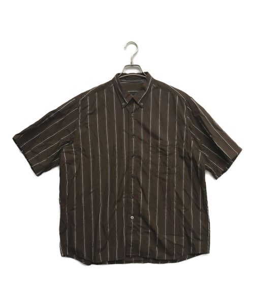 SOPHNET.（ソフネット）SOPHNET. (ソフネット) S/S BOLD STRIPE B.D SHIRT ブラウン サイズ:Mの古着・服飾アイテム