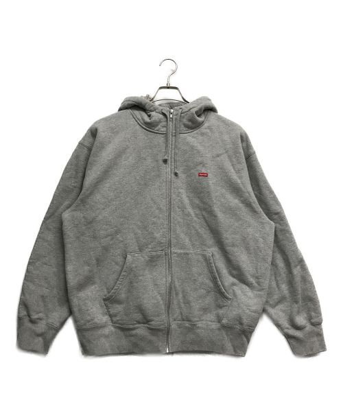 SUPREME（シュプリーム）Supreme (シュプリーム) スモールボックスロゴフェイスマスクジップフーデットスウェットシャツ グレー サイズ:LARGEの古着・服飾アイテム