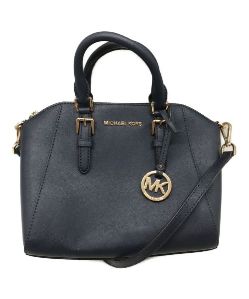 MICHAEL KORS（マイケルコース）MICHAEL KORS (マイケルコース) 2WAYショルダーバッグ ネイビーの古着・服飾アイテム