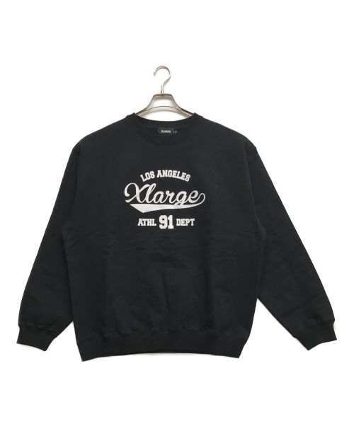 X-LARGE（エクストララージ）X-LARGE (エクストララージ) VARSITY LOGO CREWNECK SWEATSHIRT ブラック サイズ:XLの古着・服飾アイテム