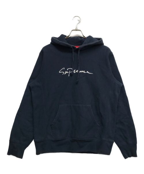 SUPREME（シュプリーム）Supreme (シュプリーム) クラシックスクリプトフーディースウェットシャツ ネイビー サイズ:Mの古着・服飾アイテム