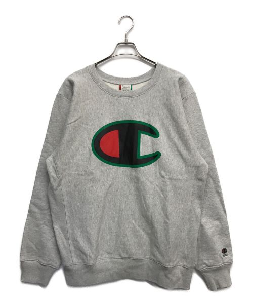 Champion（チャンピオン）Champion (チャンピオン) Denim Tears (デニムティアーズ) ロゴ スウェットシャツ グレー サイズ:2XLの古着・服飾アイテム