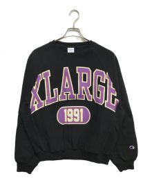 X-LARGE×Champion（エクストララージ×チャンピオン）の古着「カレッジロゴスウェット」｜ブラック