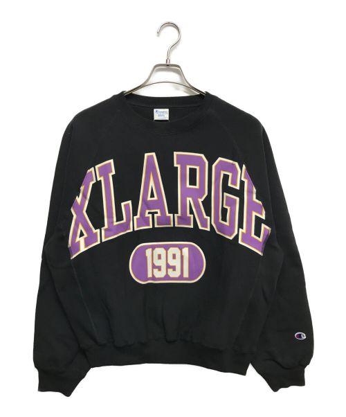 X-LARGE（エクストララージ）X-LARGE (エクストララージ) Champion (チャンピオン) カレッジロゴスウェット ブラック サイズ:Mの古着・服飾アイテム