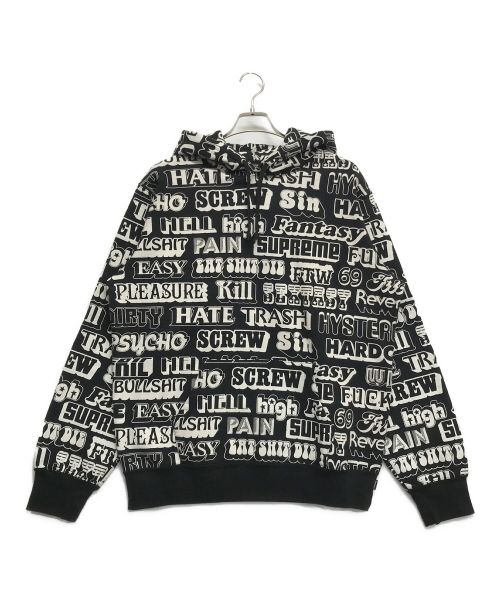 SUPREME（シュプリーム）SUPREME (シュプリーム) Hysteric Glamour (ヒステリックグラマー) Text Hooded Sweatshirt ブラック サイズ:Lの古着・服飾アイテム