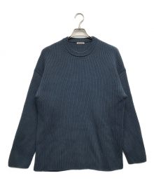 AURALEE（オーラリー）の古着「SUPER FINE WOOL RIB KNIT BIG P/O」｜ネイビー