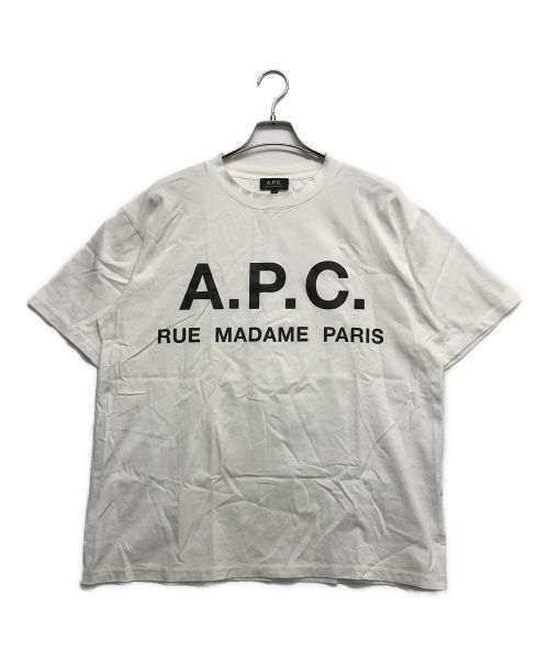 A.P.C.（アーペーセー）A.P.C. (アーペーセー) EDIFICE (エディフィス) 別注ロゴプリント オーバーサイズTシャツ ホワイト サイズ:Lの古着・服飾アイテム