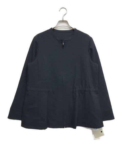 Leilian（レリアン）LEILIAN (レリアン) シアサッカージャケット ネイビー サイズ:11の古着・服飾アイテム