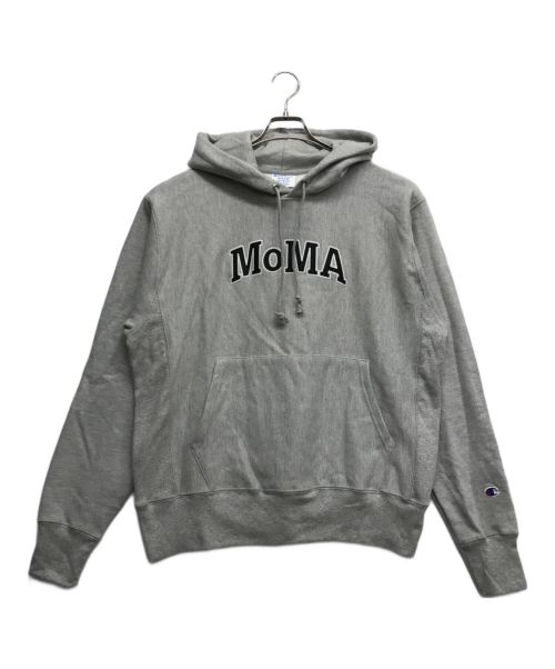 Champion（チャンピオン）Champion (チャンピオン) MoMA (モマ) リバースウィーブパーカー グレー サイズ:MEDIUMの古着・服飾アイテム