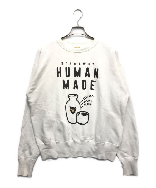 HUMAN MADE（ヒューマンメイド）HUMAN MADE (ヒューマンメイド) プリントスウェット ホワイト サイズ:Mの古着・服飾アイテム