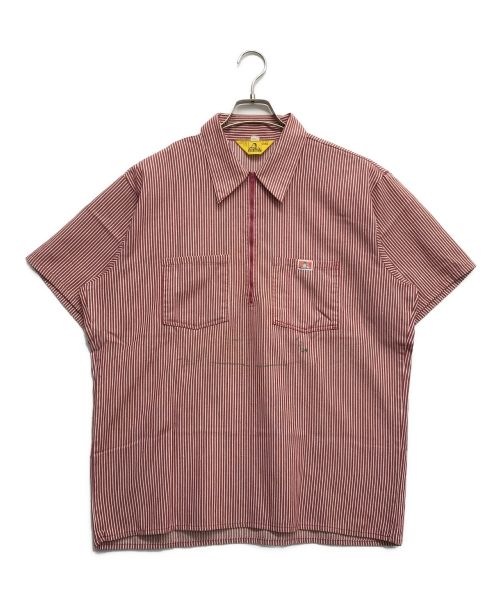 BEN DAVIS（ベンデイビス）BEN DAVIS (ベンデイビス) ハーフジップワークシャツ レッド サイズ:Lの古着・服飾アイテム