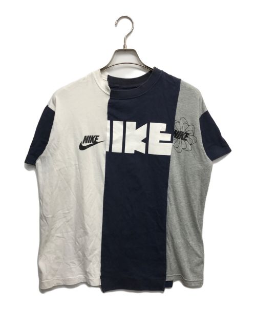 sacai（サカイ）sacai (サカイ) NIKE (ナイキ) 再構築Tシャツ ホワイト×ネイビー サイズ:Mの古着・服飾アイテム