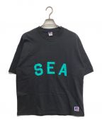 RUSSELL ATHLETIC×ATMOS×WIND AND SEAラッセルアスレチック×アトモス×ウィンダンシー）の古着「コラボプリントTシャツ」｜ブラック