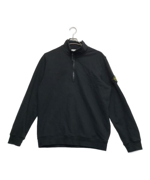 STONE ISLAND（ストーンアイランド）STONE ISLAND (ストーンアイランド) ハーフジップスウェットプルオーバー ブラック サイズ:Lの古着・服飾アイテム