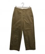 UNIVERSAL PRODUCTS.ユニバーサルプロダクツ）の古着「NO TUCK WIDE CHINO TROUSERS」｜ベージュ