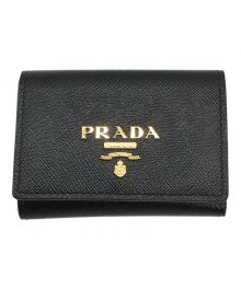 PRADA（プラダ）の古着「サフィアーノマルチカラー財布」｜ブラック