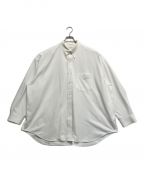 Graphpaperグラフペーパー）の古着「Oxford Pique Jersey L/S Oversized B.D Shirt」｜ホワイト