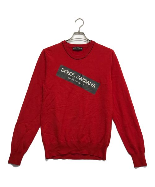 DOLCE & GABBANA（ドルチェ＆ガッバーナ）DOLCE & GABBANA (ドルチェ＆ガッバーナ) Slant Chest Logo Sweatshirt レッド サイズ:記載無の古着・服飾アイテム