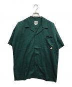 HOUSTONヒューストン）の古着「刺繍半袖ボーリングシャツ」｜グリーン