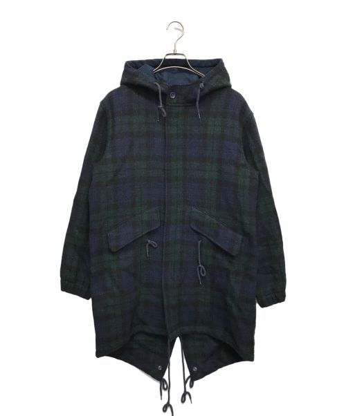 SUPREME（シュプリーム）Supreme (シュプリーム) Harris Tweed (ハリスツイード) Wool Fishtail Parka ブルー×グリーン サイズ:Mの古着・服飾アイテム