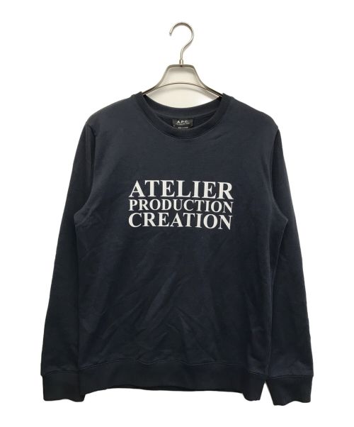 A.P.C.（アーペーセー）A.P.C. (アーペーセー) プリントスウェット ネイビー サイズ:Lの古着・服飾アイテム