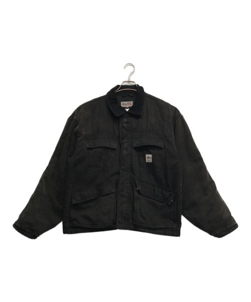 stussy（ステューシー）stussy (ステューシー) Washed Canvas Shop JACKET ブラック サイズ:Mの古着・服飾アイテム