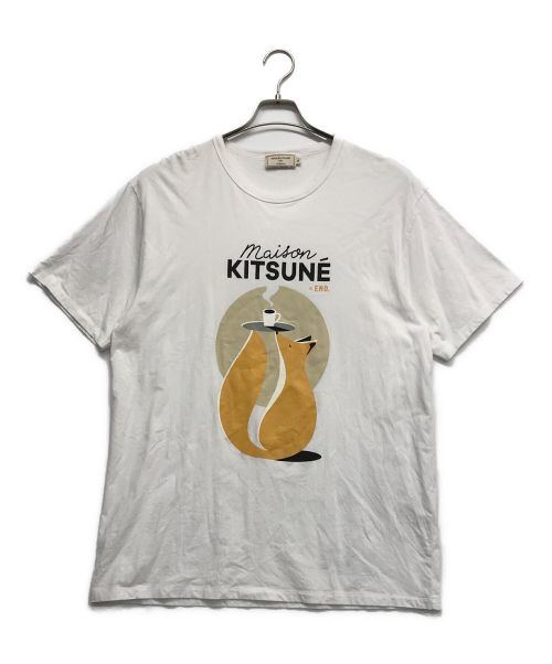 maison kitsune（メゾンキツネ）MAISON KITSUNE (メゾンキツネ) END. (エンド) Maison Kitsune Cafe Club Tee ホワイト サイズ:XLの古着・服飾アイテム