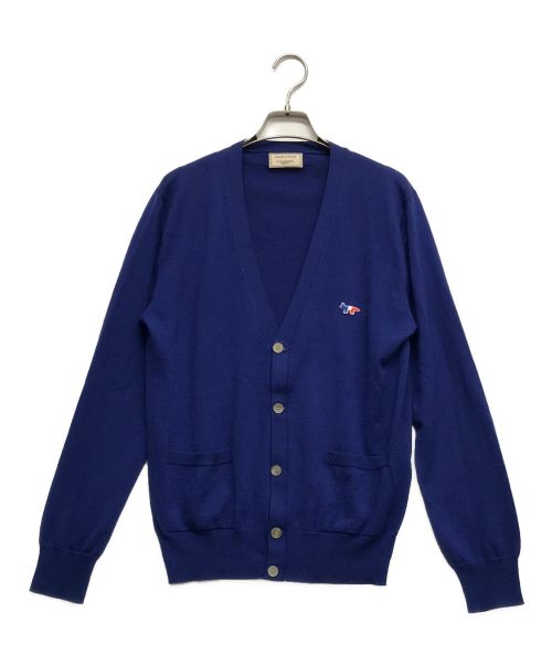 maison kitsune（メゾンキツネ）MAISON KITSUNE (メゾンキツネ) ニットカーディガン ブルー サイズ:Mの古着・服飾アイテム