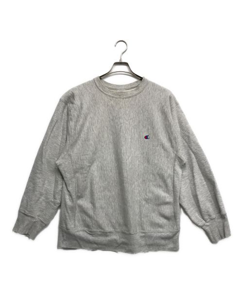 Champion REVERSE WEAVE（チャンピオン リバース ウィーブ）Champion REVERSE WEAVE (チャンピオンリバースウィーブ) 80`sロゴ刺繍スウェット グレー サイズ:X-LARGEの古着・服飾アイテム