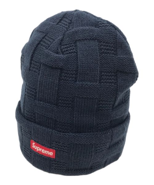 SUPREME（シュプリーム）Supreme (シュプリーム) Basket Weave Beanie ネイビーの古着・服飾アイテム